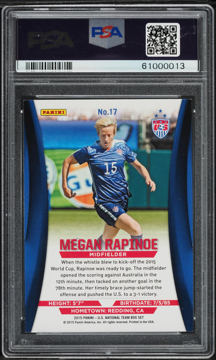 2015 Panini U.S. National Team Box Megan Rapinoe #17 PSA 8 NM-MT