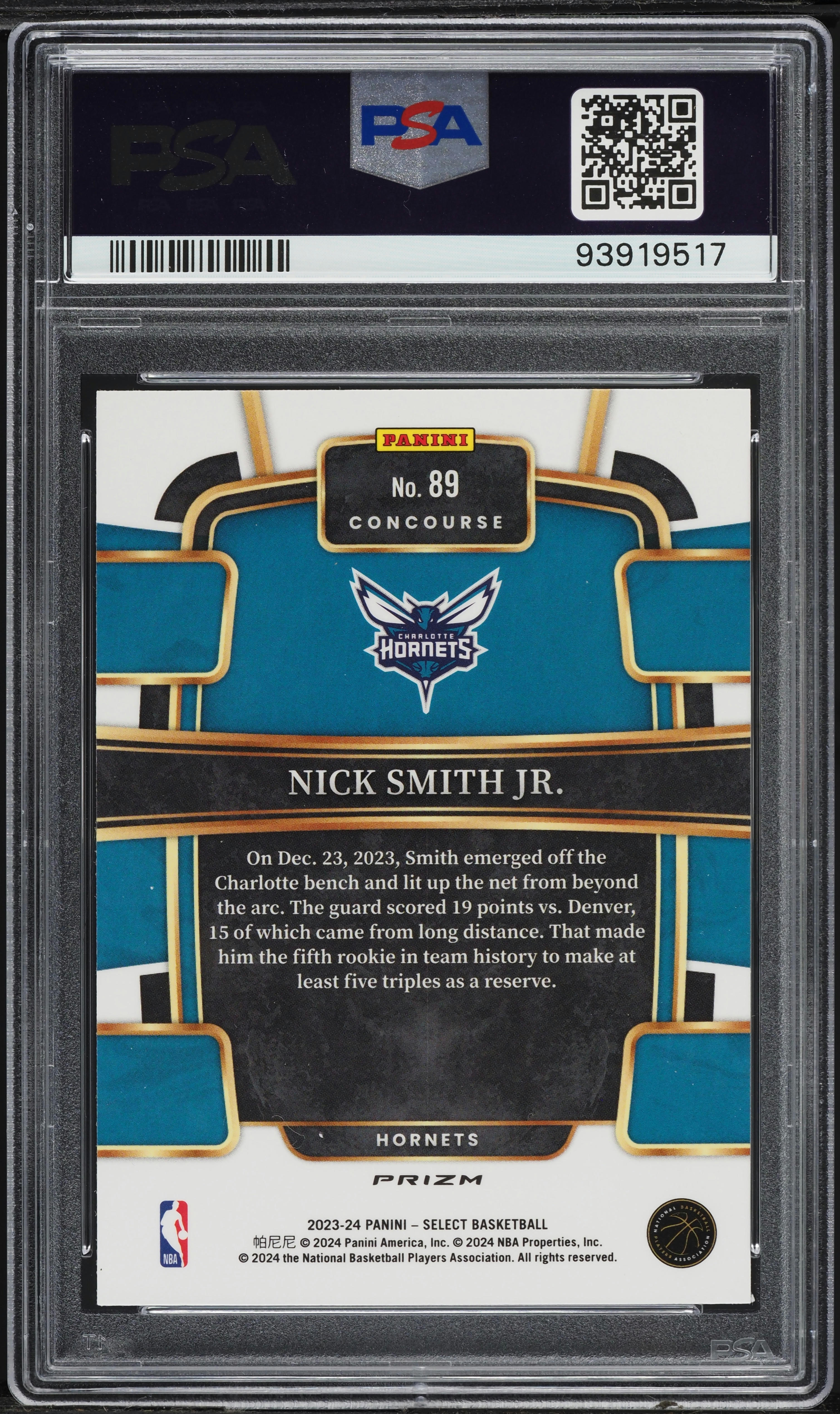 2023 Select Concourse Green White Purple Prizm Nick Smith Jr