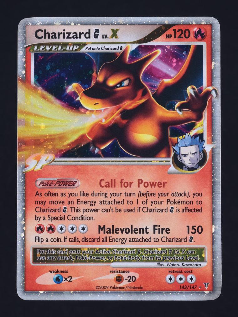 2009 Pokemon Platinum Supreme Victors Holo Charizard G LV.X #143 MBA AUTH