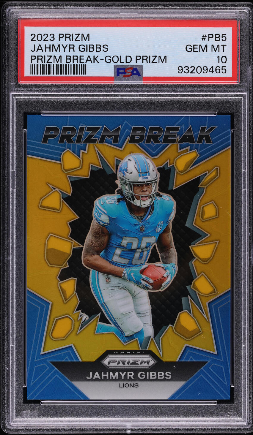 2023 Panini Prizm Break Gold Jahmyr Gibbs ROOKIE /10 #PB-5 PSA 10