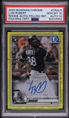 2020 Bowman Chrome Yellow Refractor Luis Robert ROOKIE AUTO DNA 10