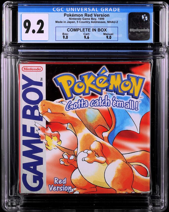 Pokemon Red Version (Nintendo Game Boy) CGC 9.2 CIB Complete In Box