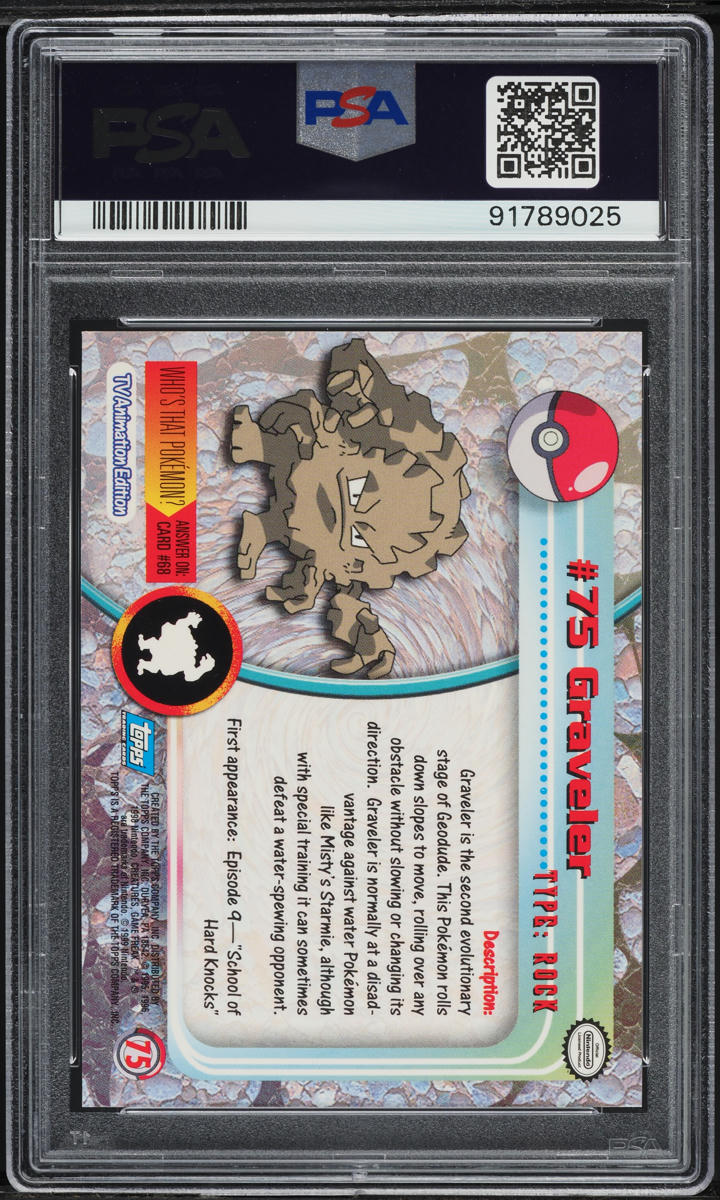 1999 Topps Pokemon Series 1 Rainbow Foil Graveler #75 PSA 9 MINT on  Fanatics Collect