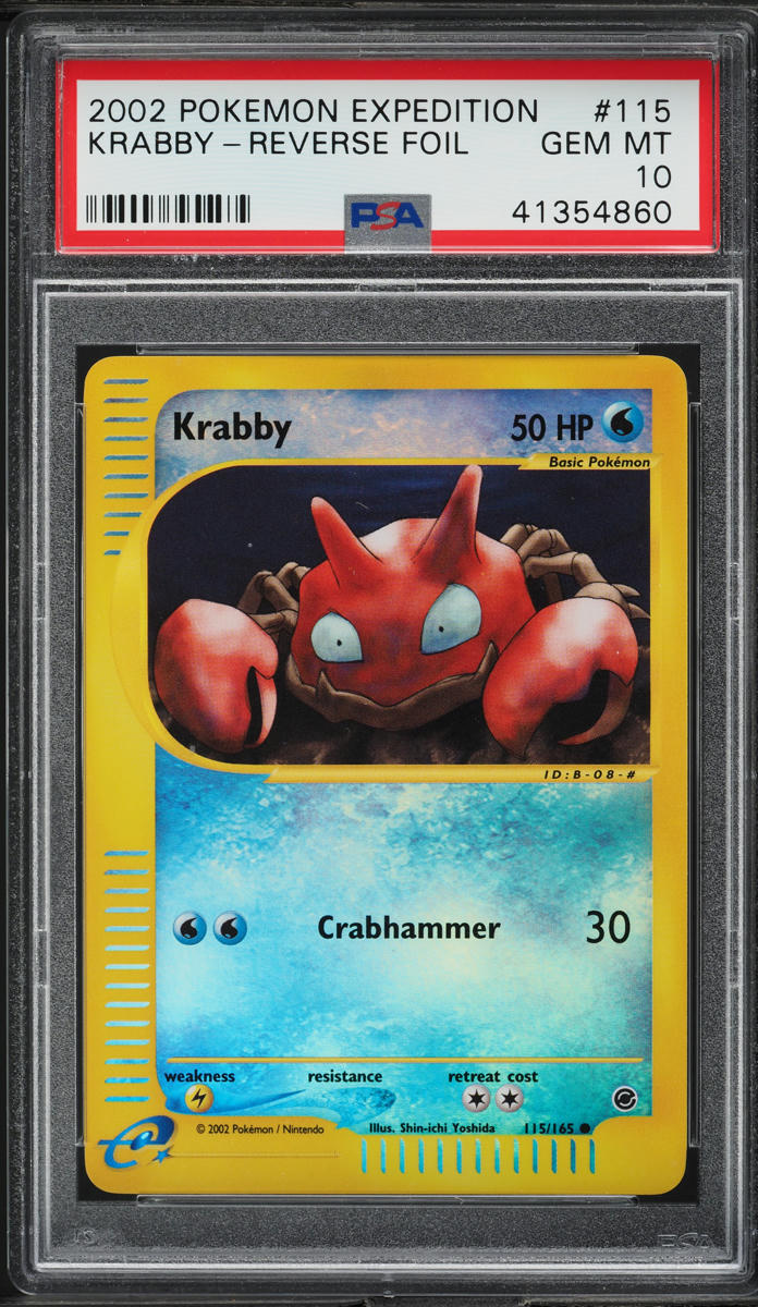 2002 Pokemon Expedition Reverse Holo Krabby #115 PSA 10 GEM MINT