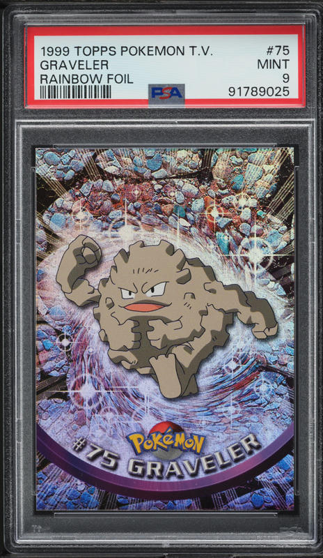 1999 Topps Pokemon Series 1 Rainbow Foil Graveler #75 PSA 9 MINT on Fanatics Collect 1999 Topps Pokemon Series 1 Rainbow Foil Graveler #75 PSA 9 MINT on Fanatics Collect