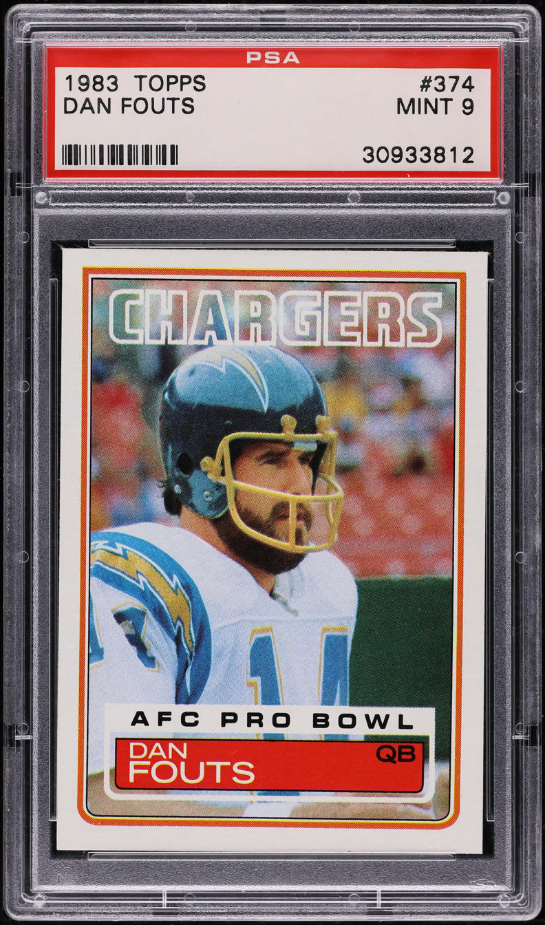 1983 Topps Football Dan Fouts #374 PSA 9 MINT