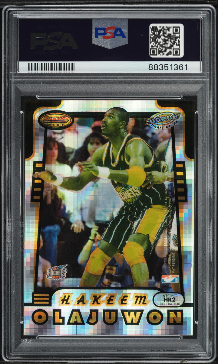 1996 Bowman's Best Honor Roll Atomic Refractor Michael Jordan Olajuwon #HR2 PSA 8 NM-MT