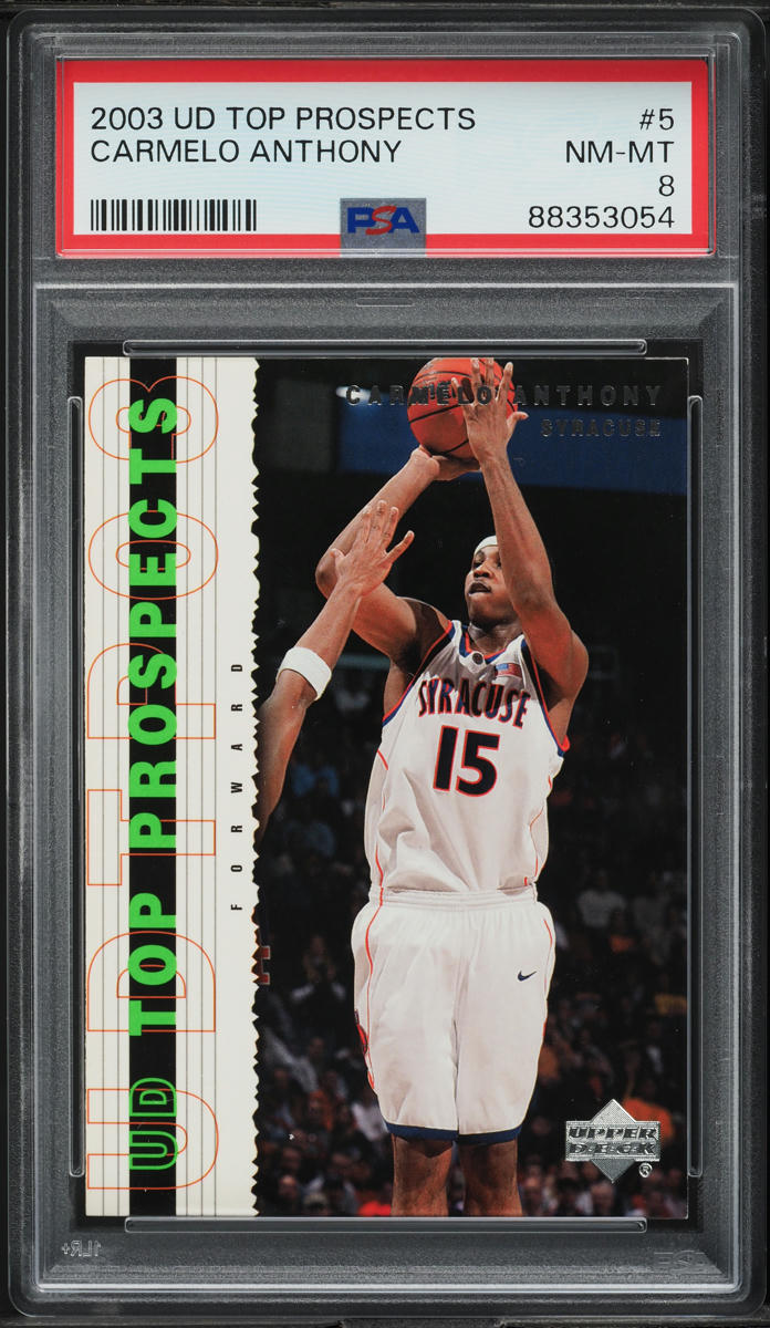 2003 Upper Deck Top Prospects Carmelo Anthony ROOKIE #5 PSA 8 NM-MT