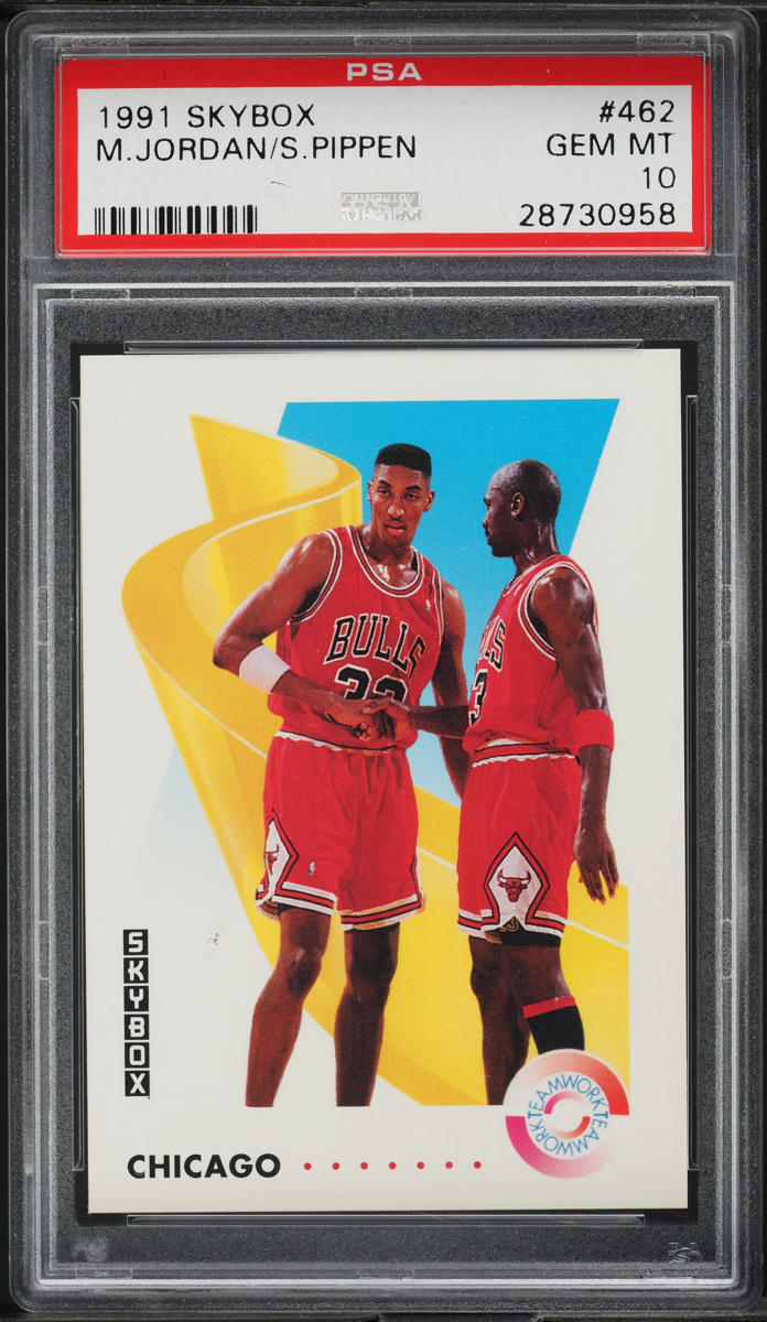 1991 Skybox Basketball Michael Jordan & Scottie Pippen #462 PSA 10