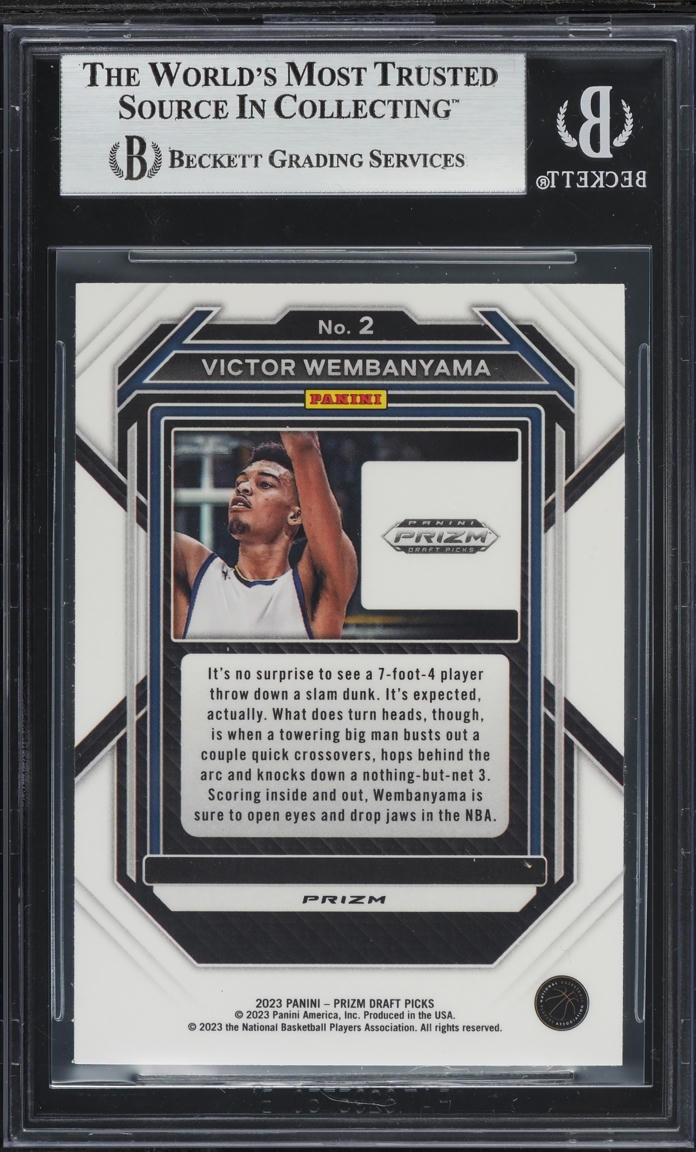 2023 Panini Prizm Draft Choice Blue Yellow Green Victor Wembanyama RC #2 BGS 8.5