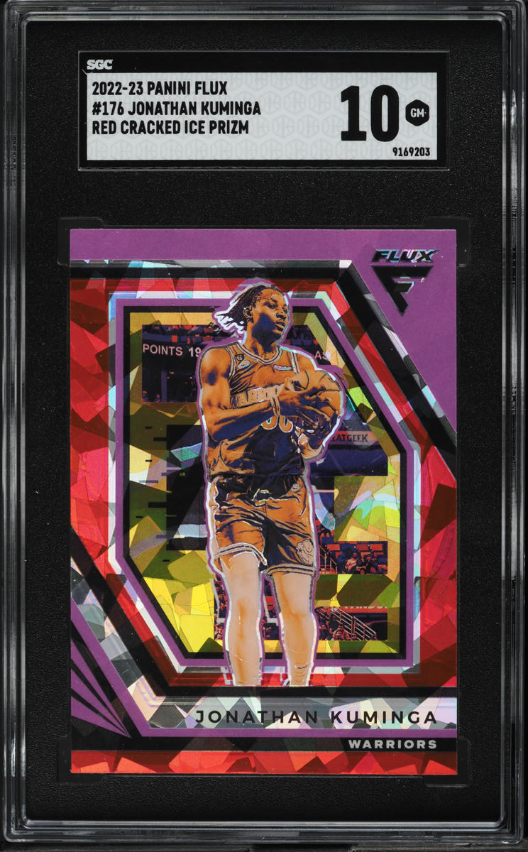 2022 Panini Flux Red Cracked Ice Prizm Jonathan Kuminga #176 SGC 10 GEM MINT