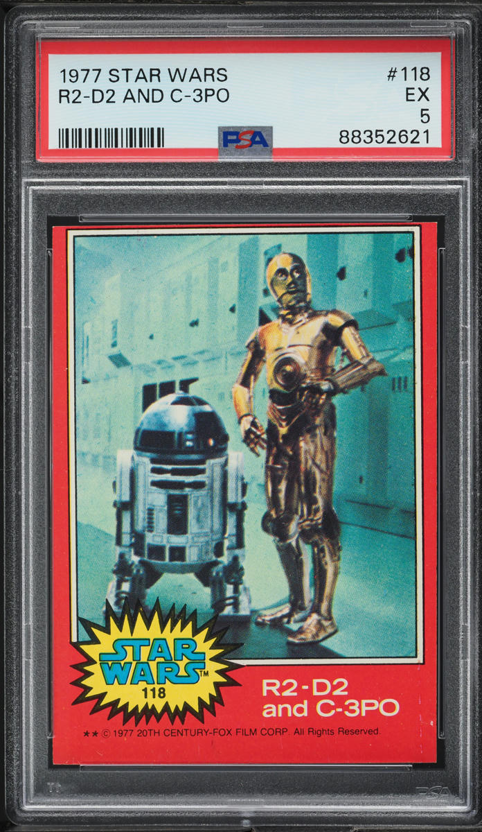 1977 Topps Star Wars R2-D2 And C-3PO #118 PSA 5 EX