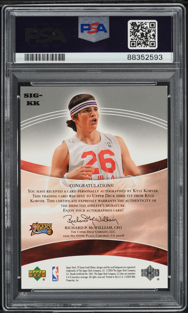2004 SP Game Used Significance Kyle Korver AUTO /100 #SIGKK PSA 8
