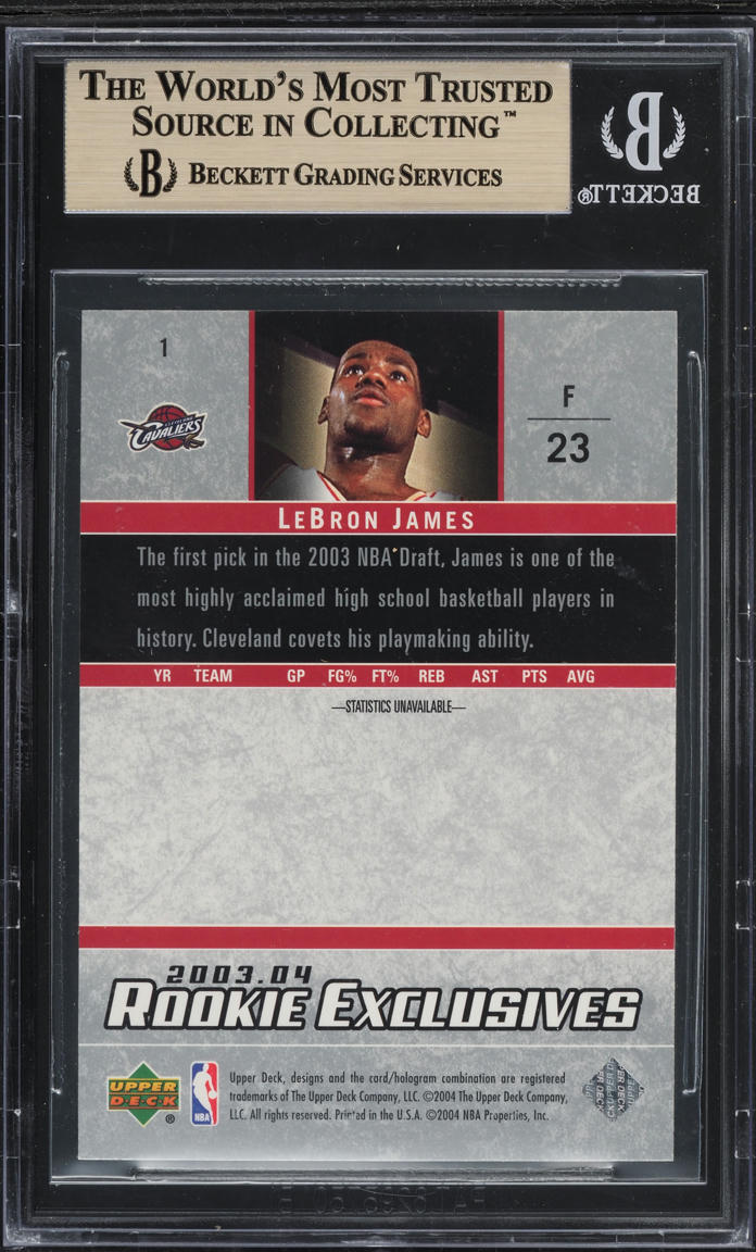2003 Upper Deck Exclusives LeBron James ROOKIE #1 BGS 9.5 GEM MINT