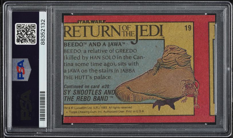 1983 Topps Star Wars Return Of The Jedi Beedo And A Jawa #19 PSA 6