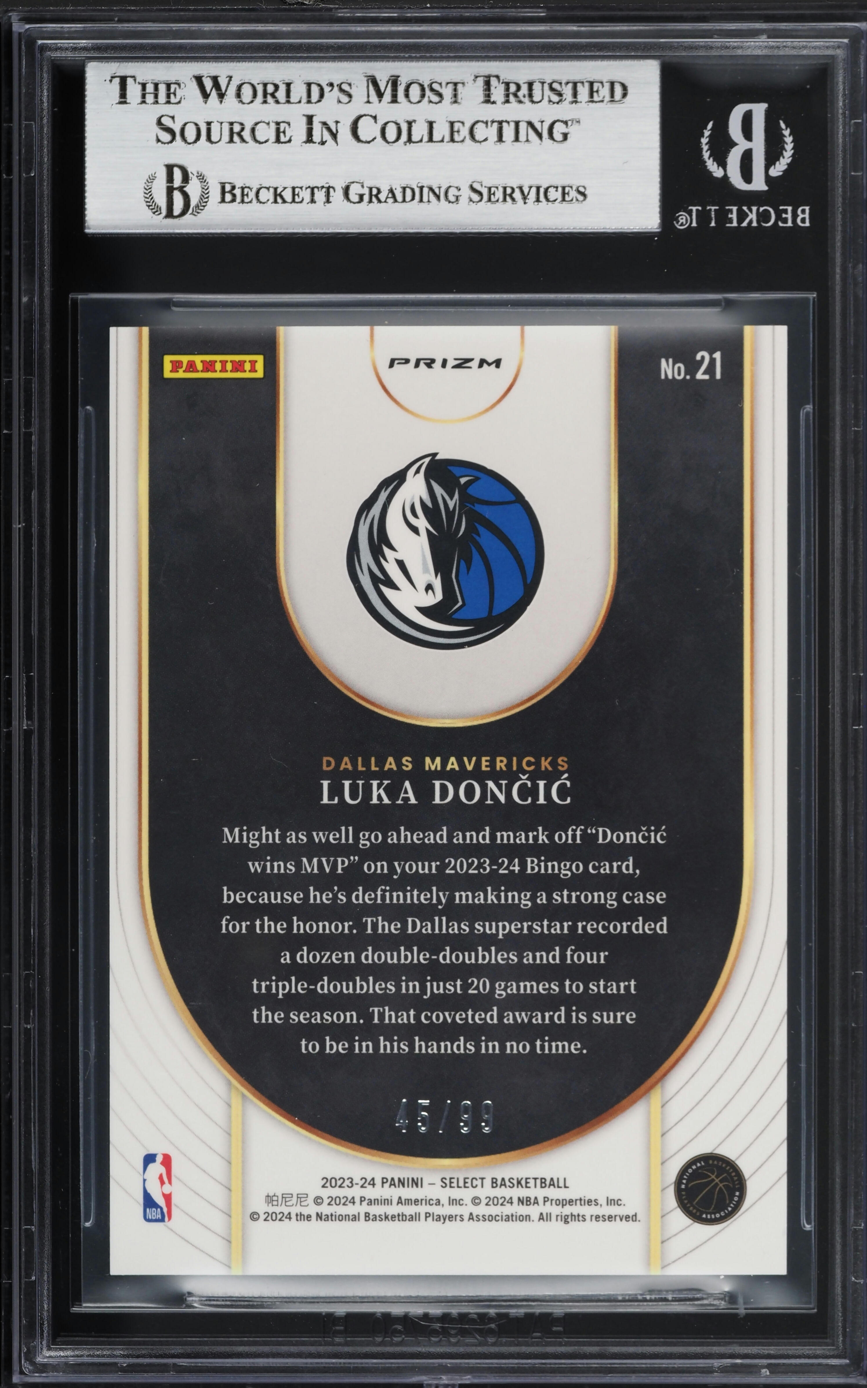 2023 Select Neon Icon Pink Cracked Ice Prizm Luka Doncic /99 #21 