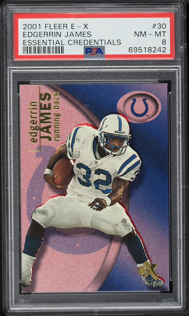 2001 Fleer E-X Essential Credentials Now Edgerrin James /299 #30 PSA 8 NM-MT