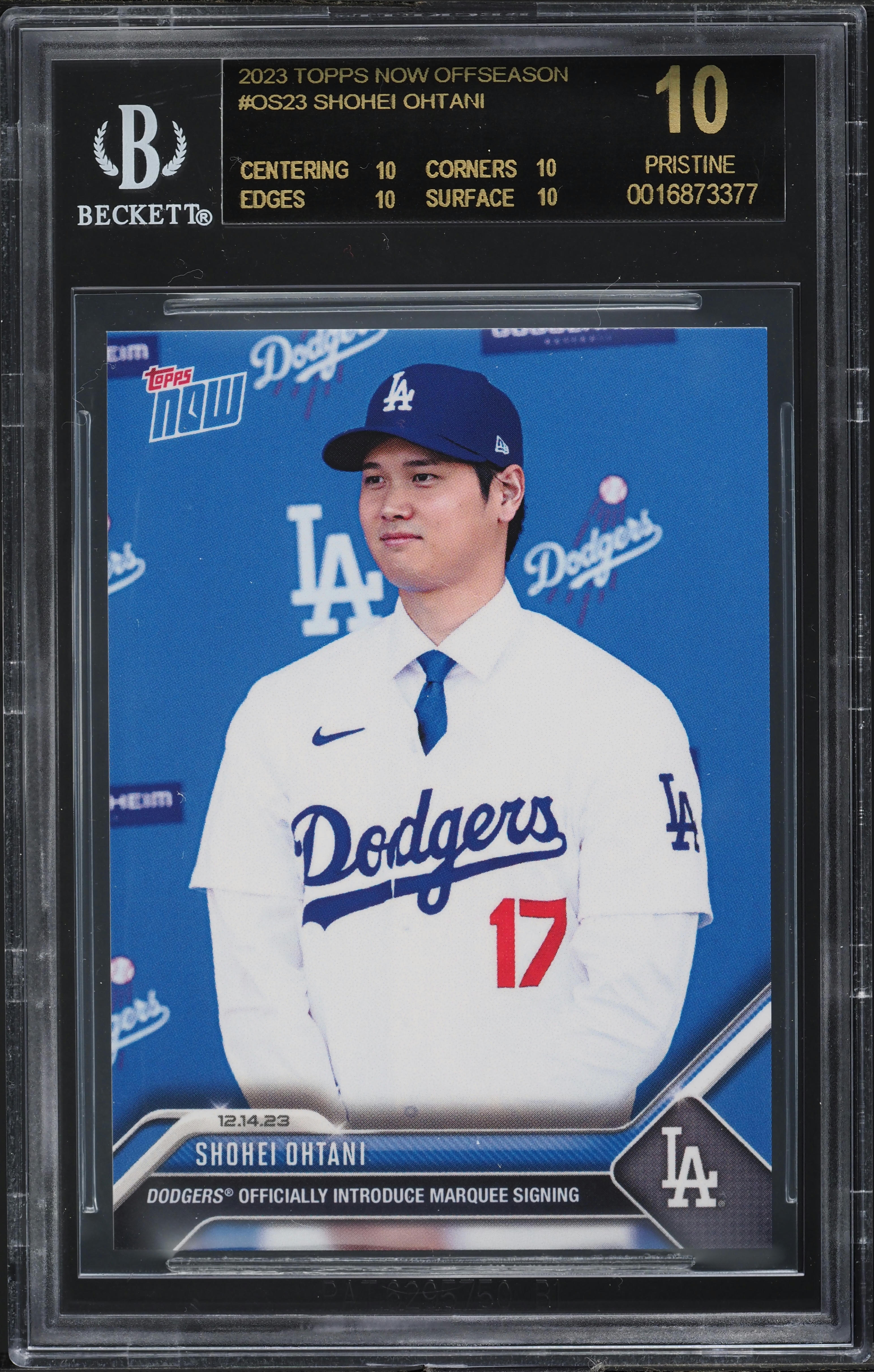 2023 Topps Now Offseason Shohei Ohtani #OS-23 BGS 10 PRISTINE