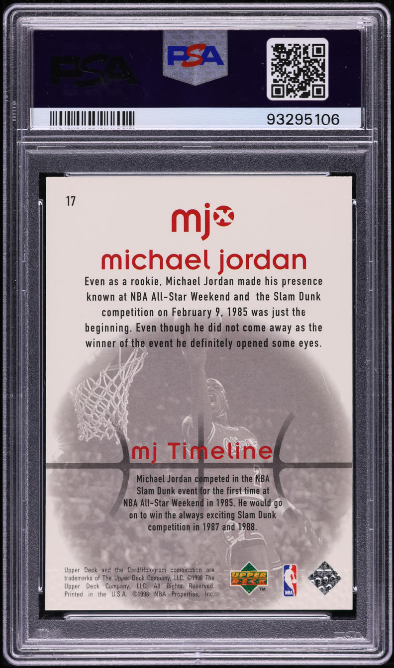 1998 Upper Deck MJx Michael Jordan #17 PSA 10 GEM MINT