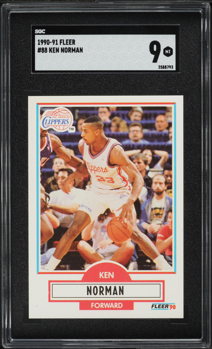 1990 Fleer Basketball Ken Norman #88 SGC 9 MINT