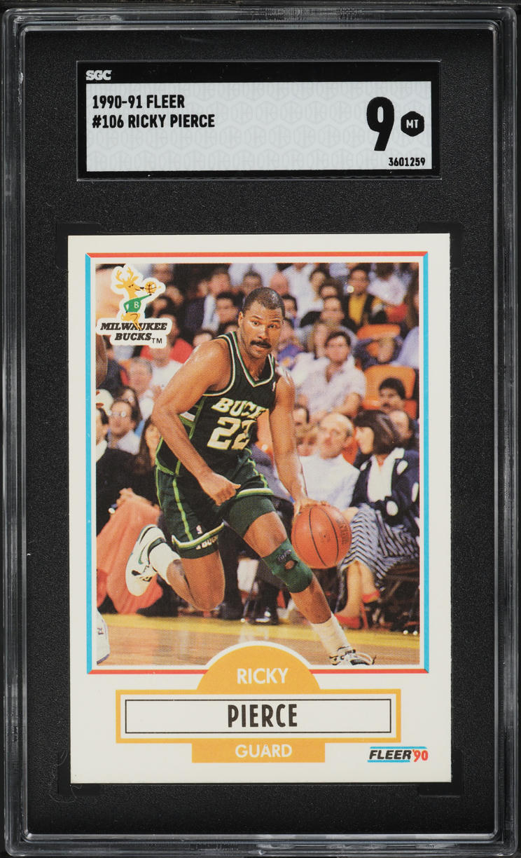 1990 Fleer Basketball Ricky Pierce #106 SGC 9 MINT