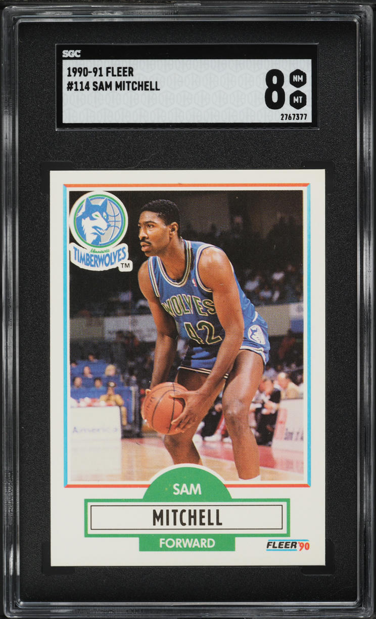 1990 Fleer Basketball Sam Mitchell #114 SGC 8 NM-MT