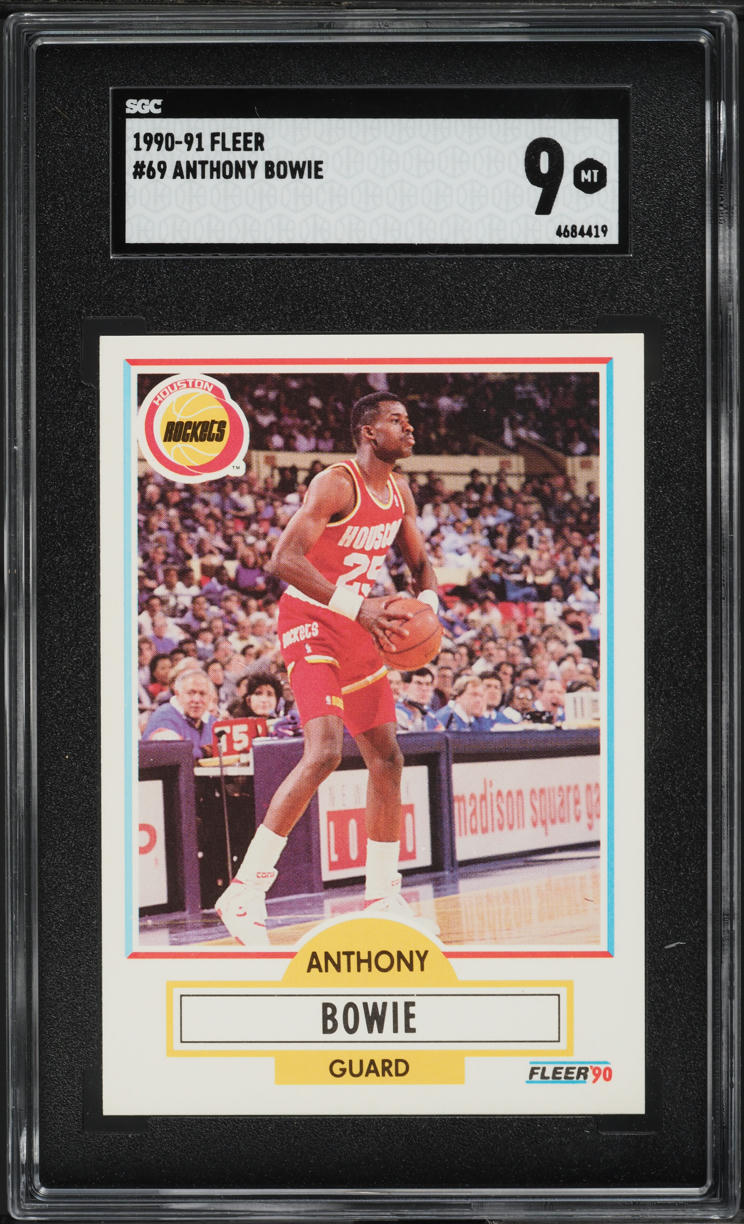 1990 Fleer Basketball Anthony Bowie #69 SGC 9 MINT