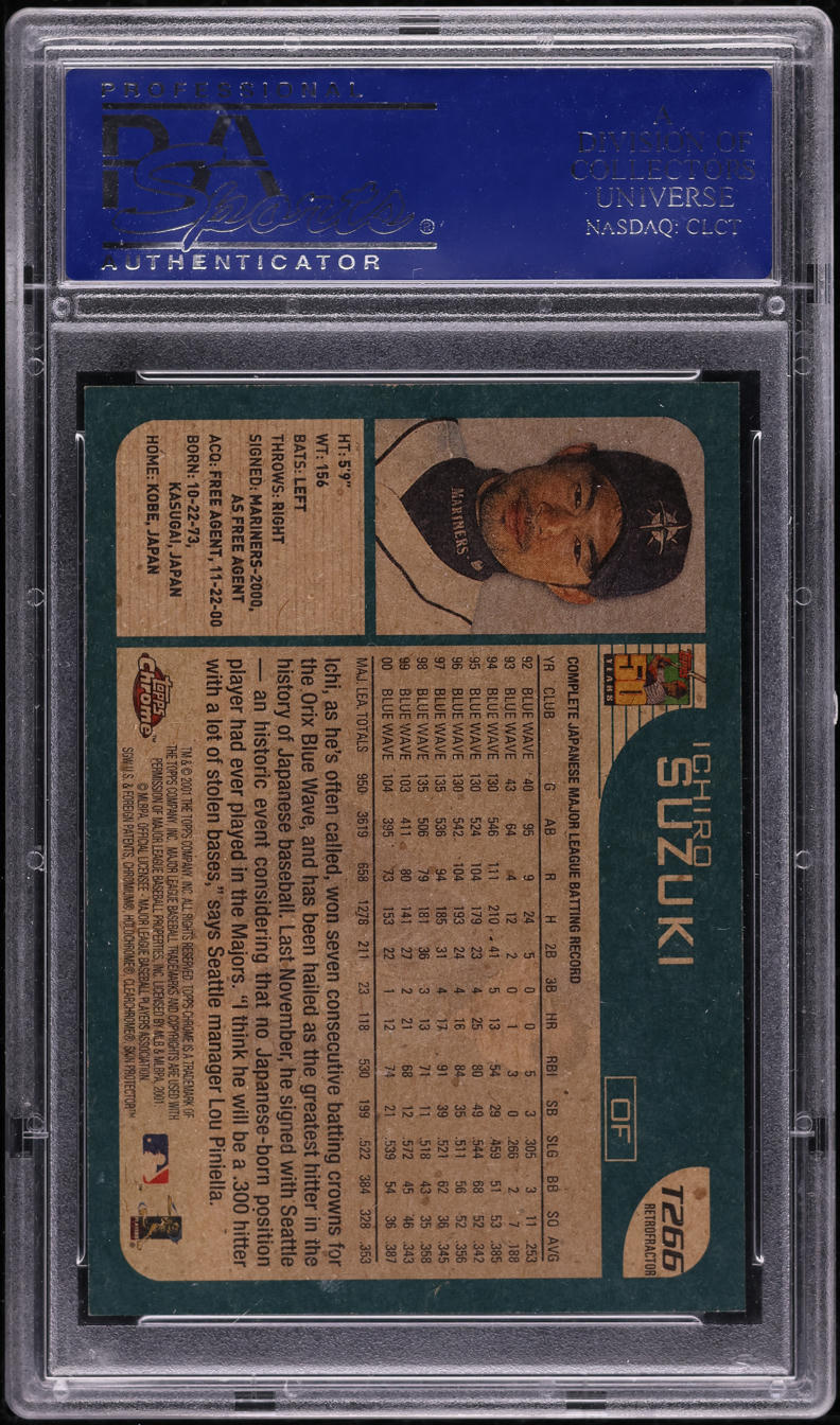 2001 Topps Chrome Traded Retrofractor Ichiro Suzuki ROOKIE #T266