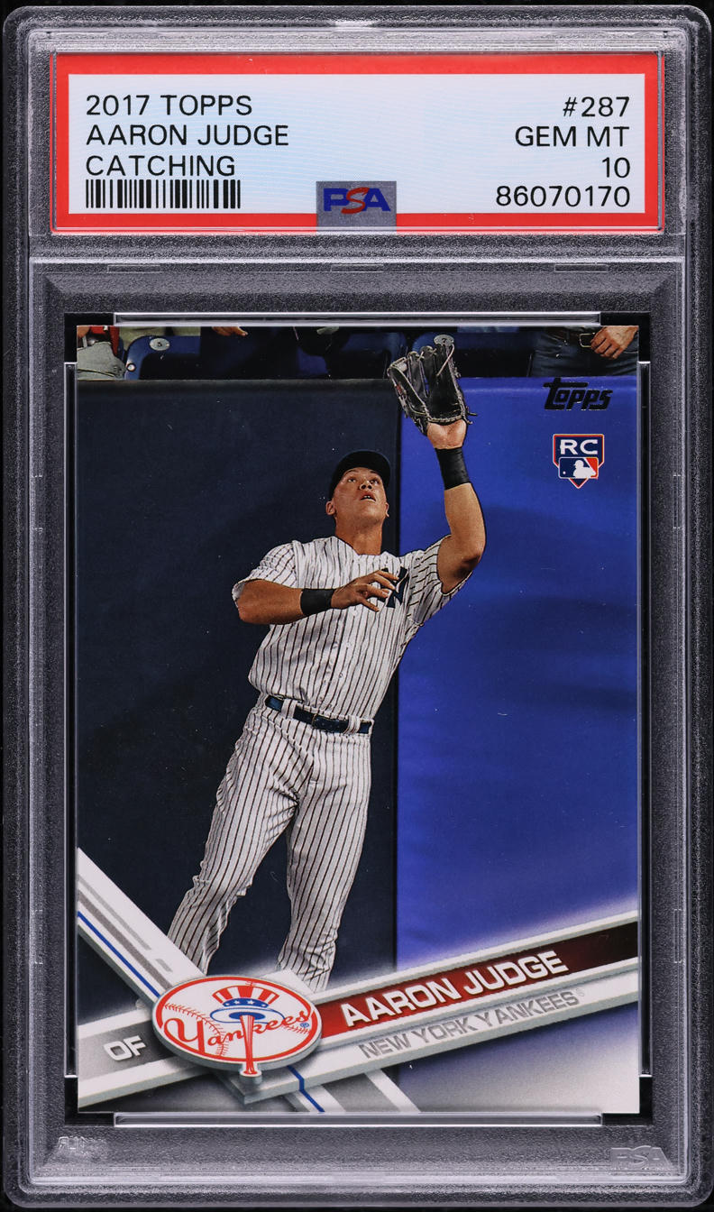 2017 Topps Catching Aaron Judge ROOKIE #287 PSA 10 GEM MINT