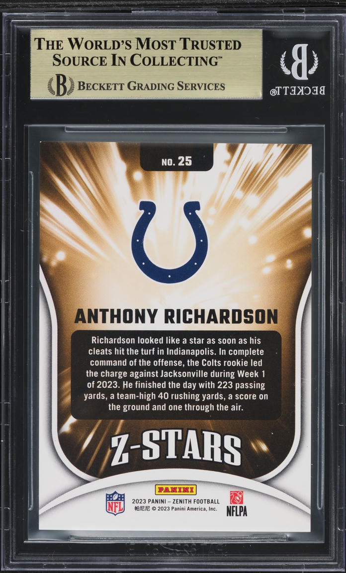 2023 Panini Zenith Z-Stars Anthony Richardson ROOKIE #25 BGS 9.5