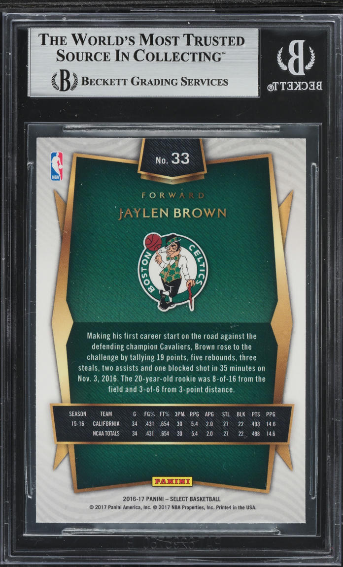 2016 Select Basketball Jaylen Brown ROOKIE #33 BGS 9 MINT