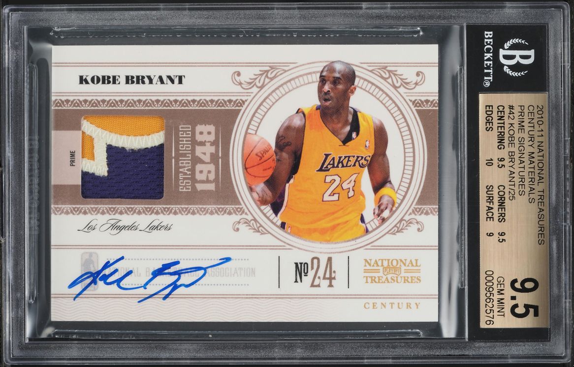 2010 National Treasures Century Prime Kobe Bryant PATCH AUTO /25 #42 BGS 9.5 GEM