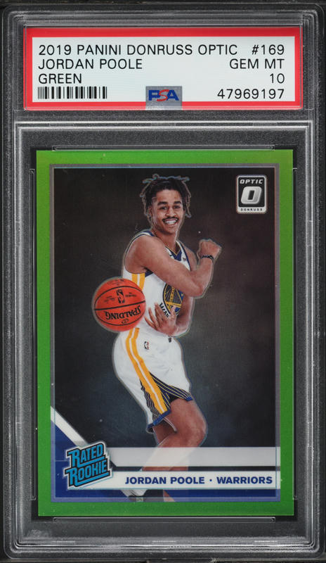 2019 Panini Mosaic Gold Wave Jordan Poole ROOKIE #261 PSA 10 GEM