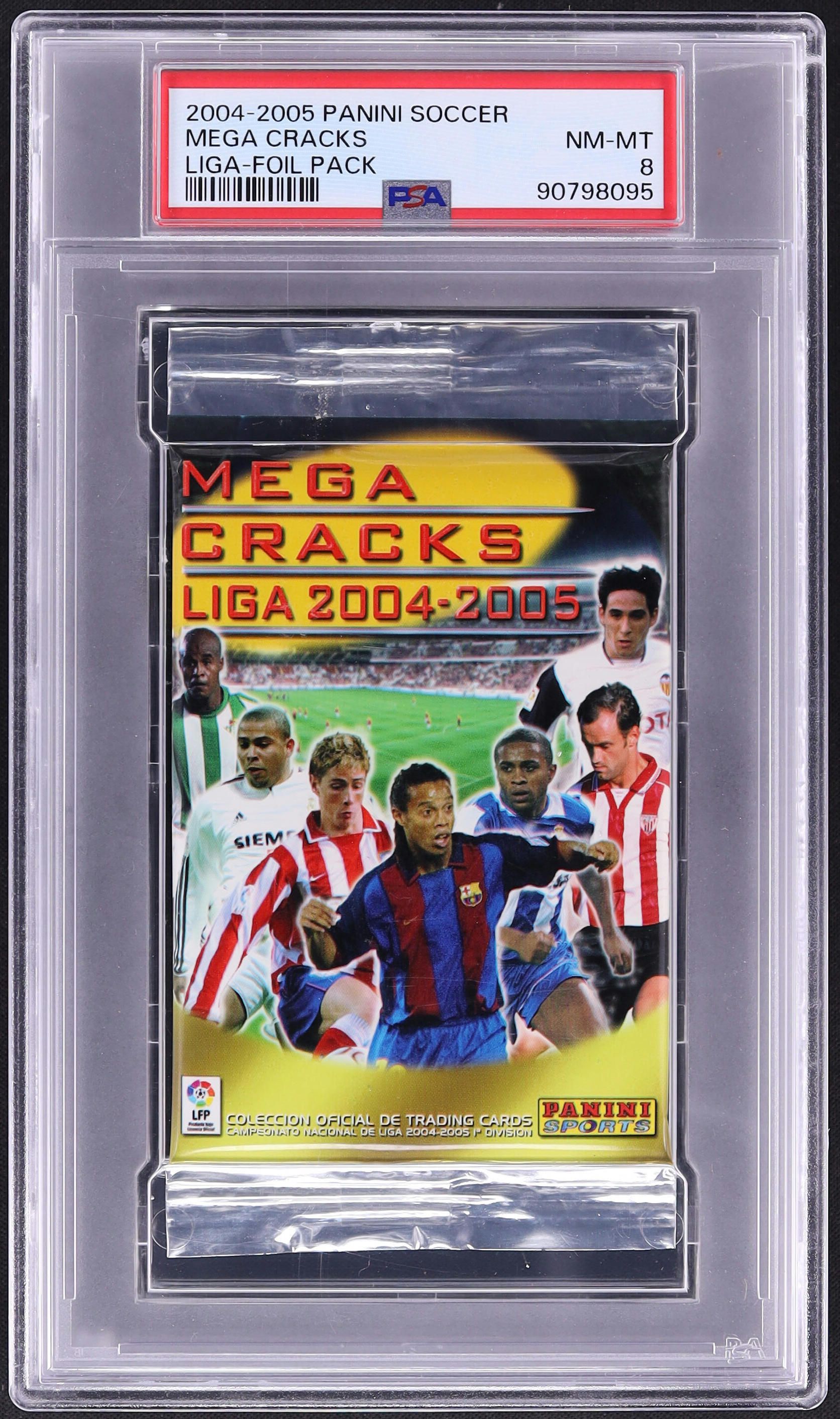 2004 Panini Soccer Megacracks Liga Foil Pack Mega Cracks PSA 8 NM