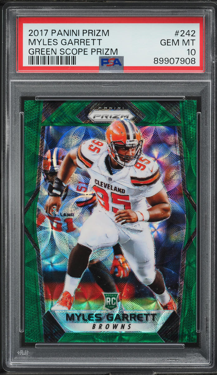 2017 Panini Prizm Green Scope Prizm Myles Garrett #242 PSA 10 GEM MINT