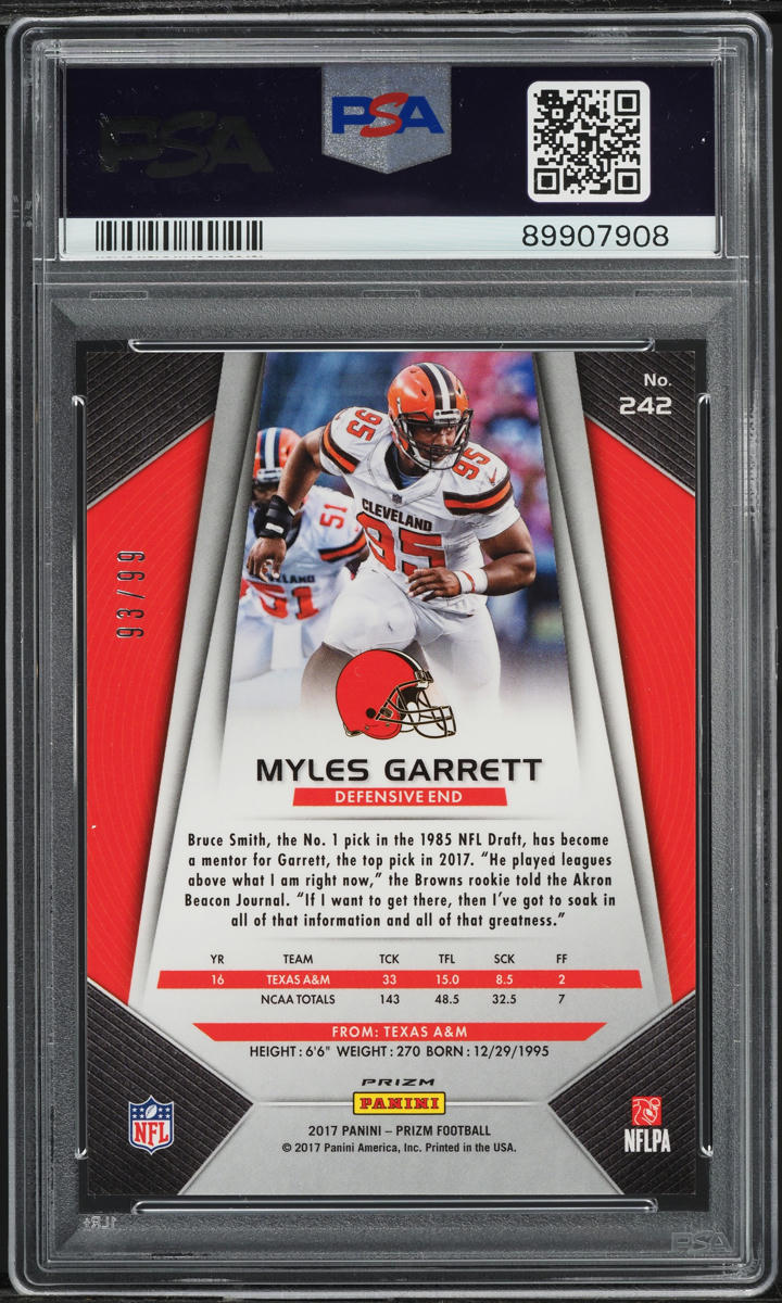 2017 Panini Prizm Green Scope Prizm Myles Garrett #242 PSA 10 GEM MINT