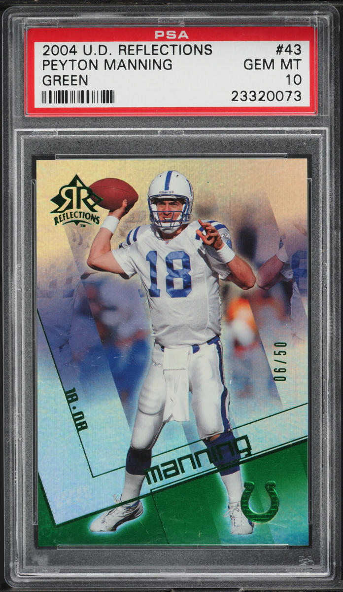 2004 Upper Deck Reflections Green Peyton Manning /50 #43 PSA 10 GEM MINT