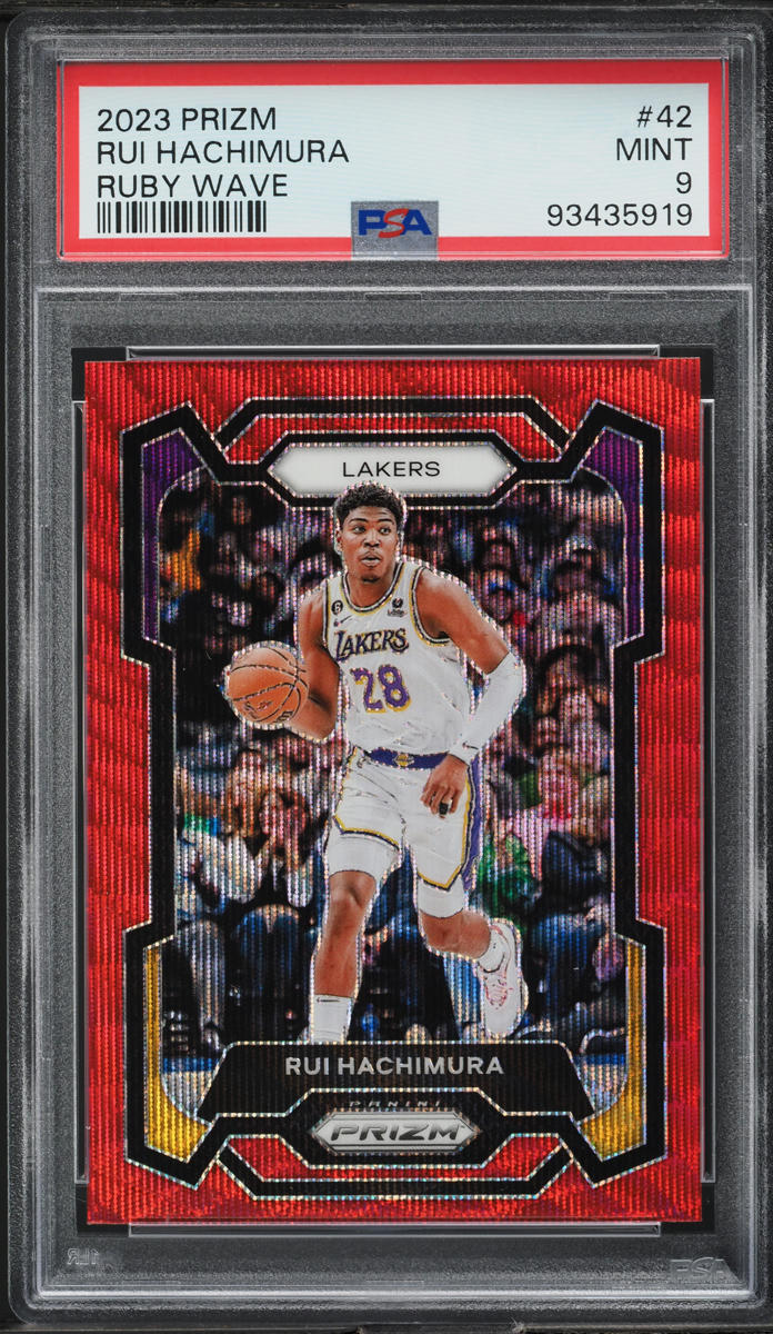2023 Panini Prizm Ruby Wave Rui Hachimura #42 PSA 9 MINT