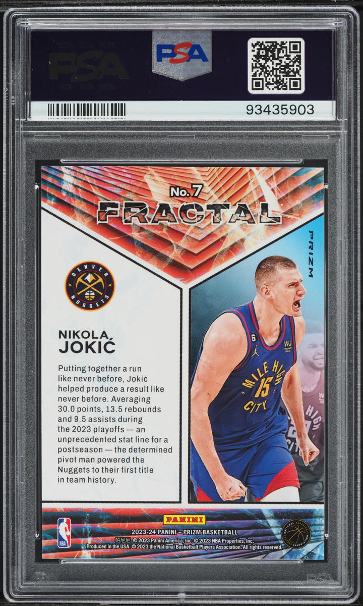 2023 Panini Prizm Fractal Silver Nikola Jokic #7 PSA 10 GEM MINT