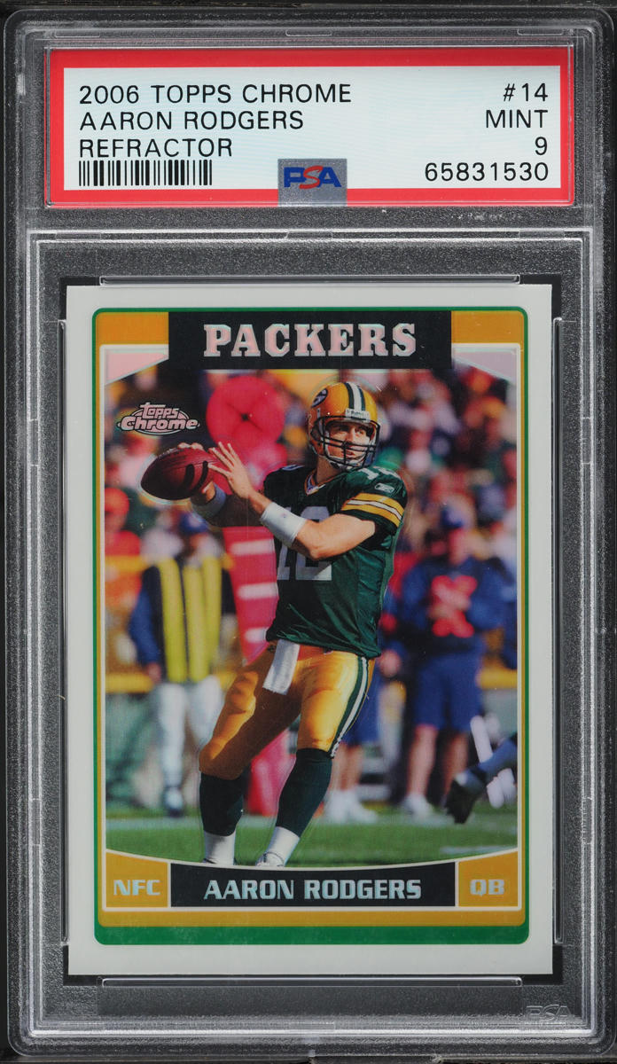 2006 Topps Chrome Refractor Aaron Rodgers #14 PSA 9 MINT