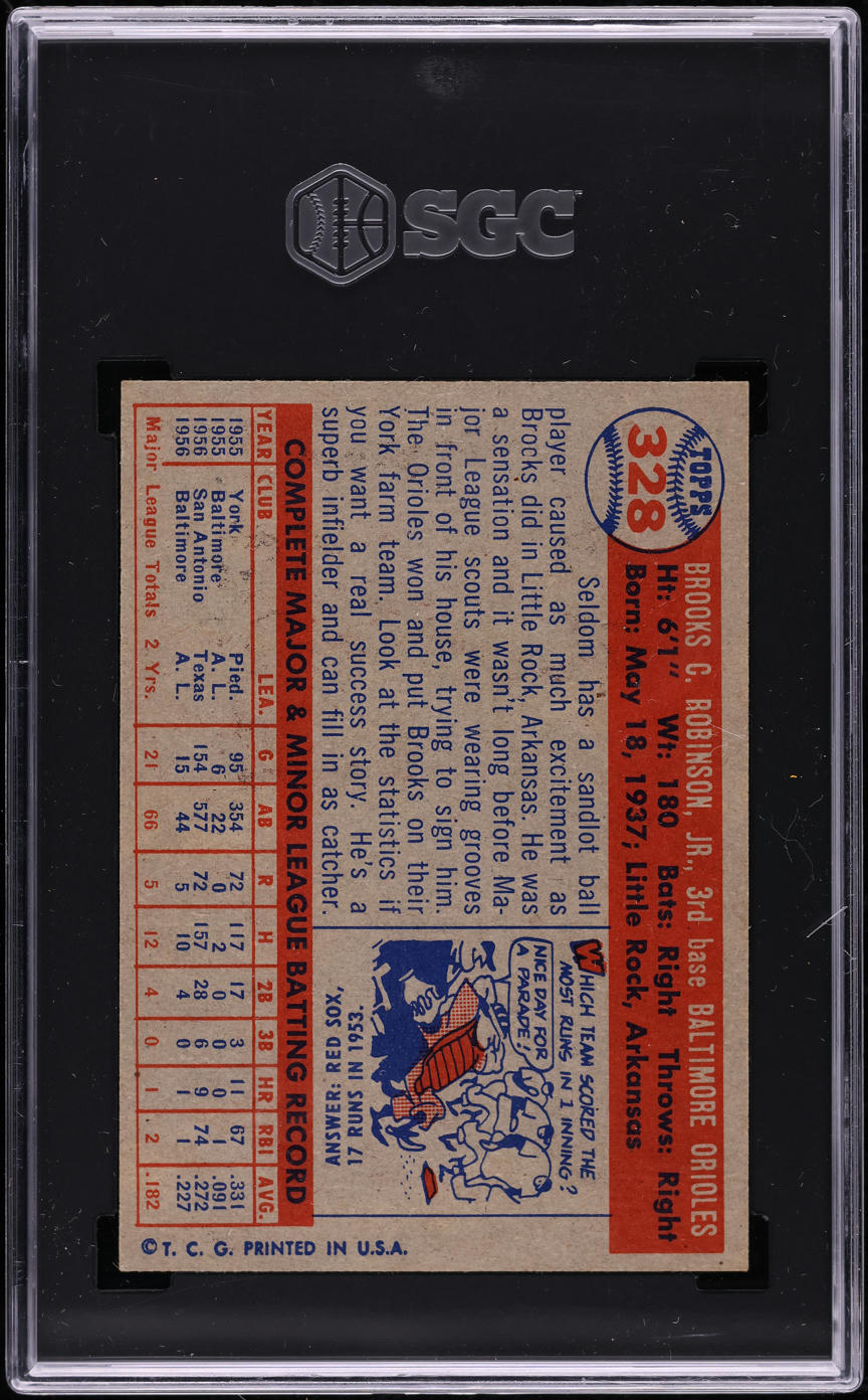 1957 Topps Brooks Robinson ROOKIE #328 SGC 5.5 EX+