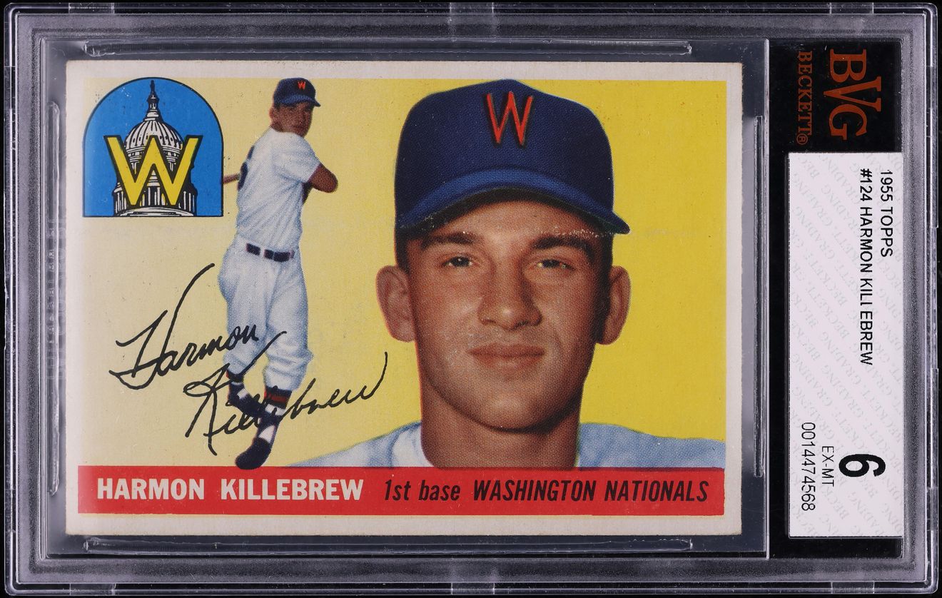1955 Topps Harmon Killebrew ROOKIE #124 BVG 6 EXMT