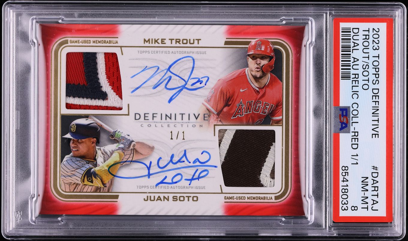 2023 Topps Definitive Collection Red Mike Trout Juan Soto PATCH