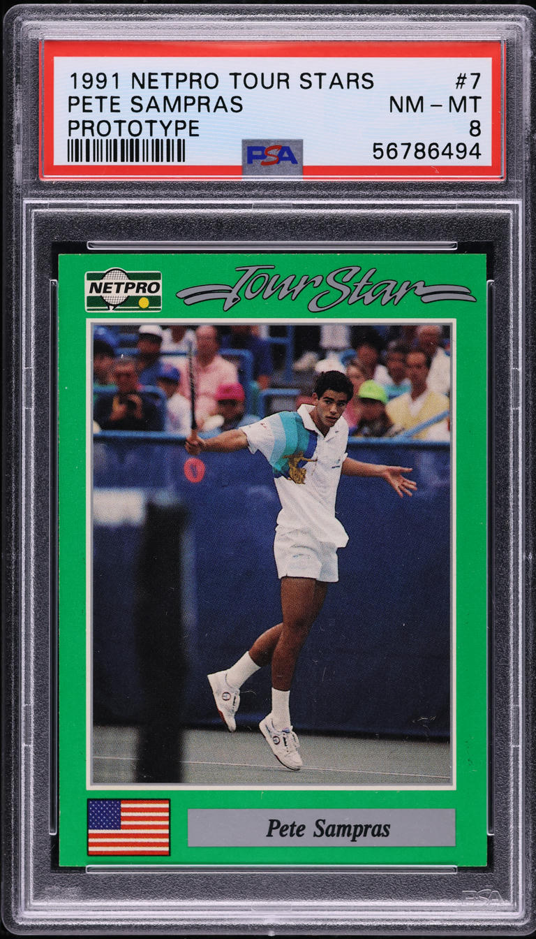 1991 Netpro Tour Stars Prototype Pete Sampras ROOKIE #7 PSA 8 NM-MT