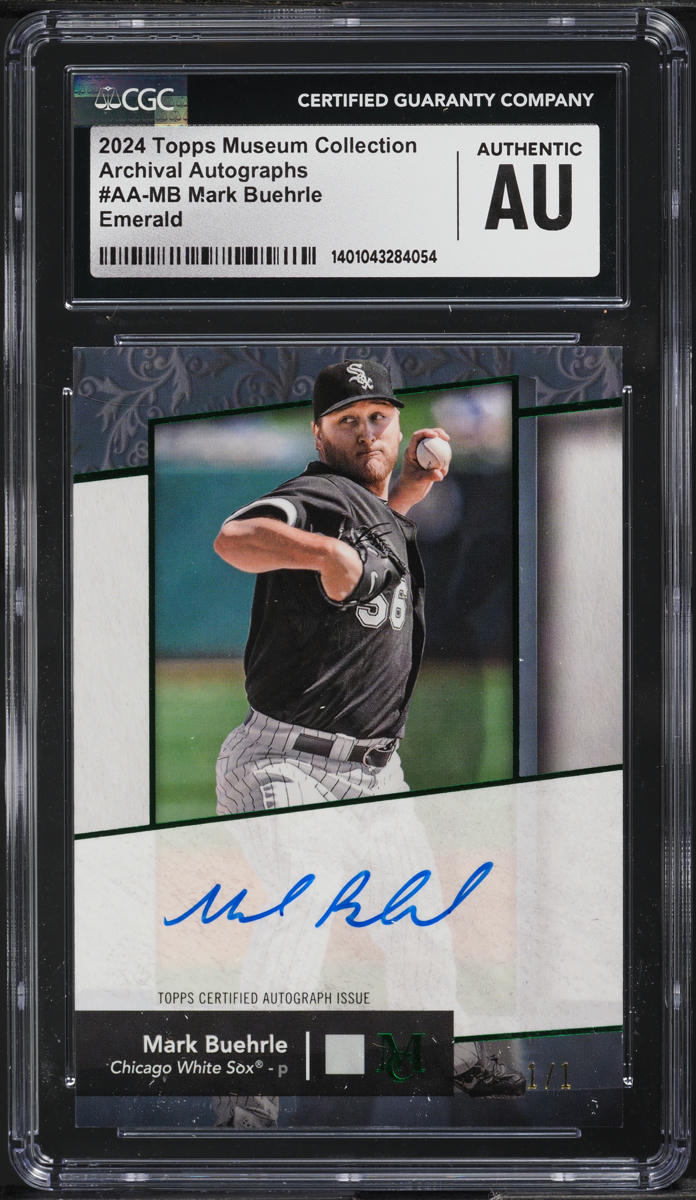 2024 Topps Museum Collection Archival Emerald Mark Buehrle AUTO 1/1 CGC AUTH