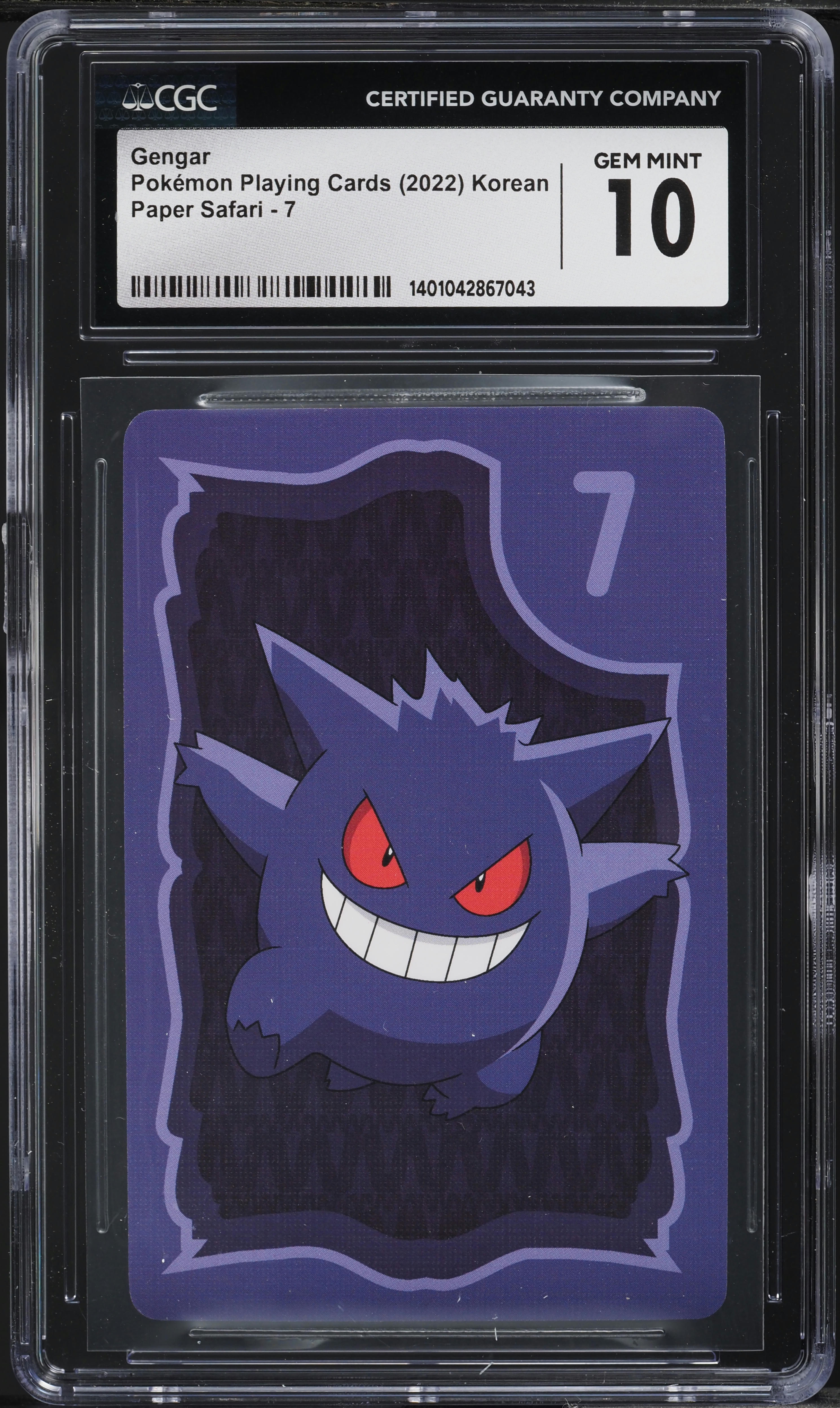 2022 Pokemon Korean Playing Cards Paper Safari Gengar #7 CGC 10
