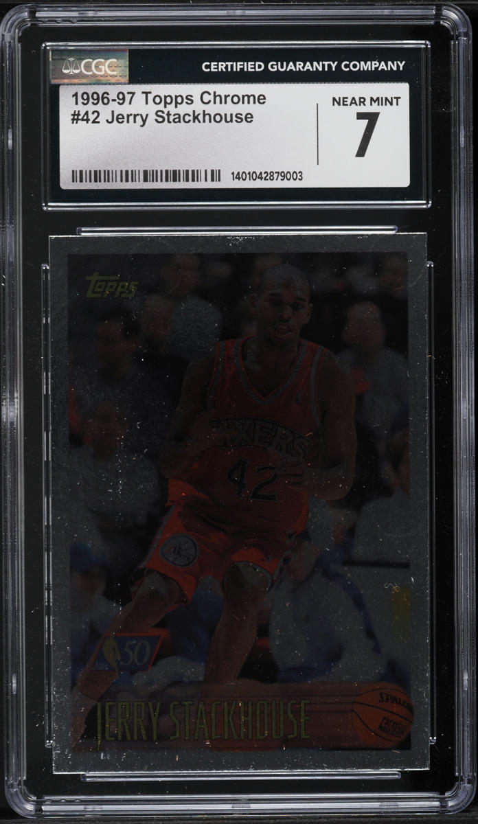 1996 Topps Chrome Jerry Stackhouse #42 CGC 7 NRMT on Fanatics Collect