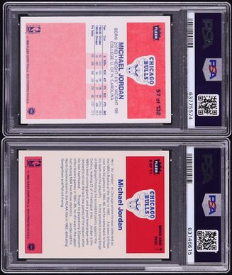 1986 Fleer Basketball Complete Set w/ Stickers, Michael Jordan RC #57 PSA 9 MINT