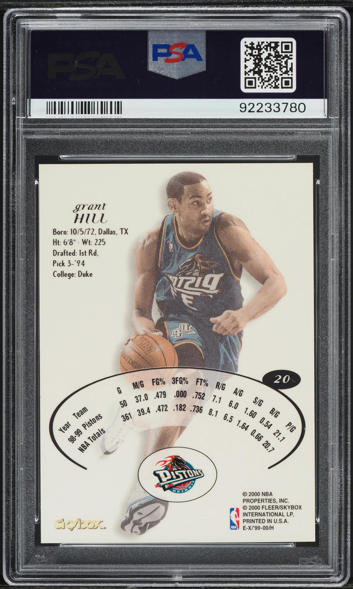 1999 Skybox E-X Grant Hill #20 PSA 9 MINT on Fanatics Collect