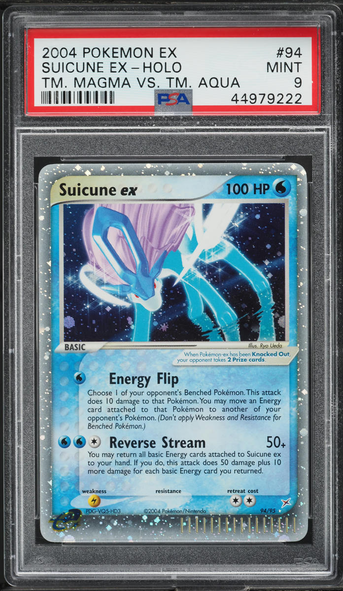 2004 Pokemon Ex Team Magma Vs. Team Aqua Holo Suicune Ex #94 PSA 9 MINT